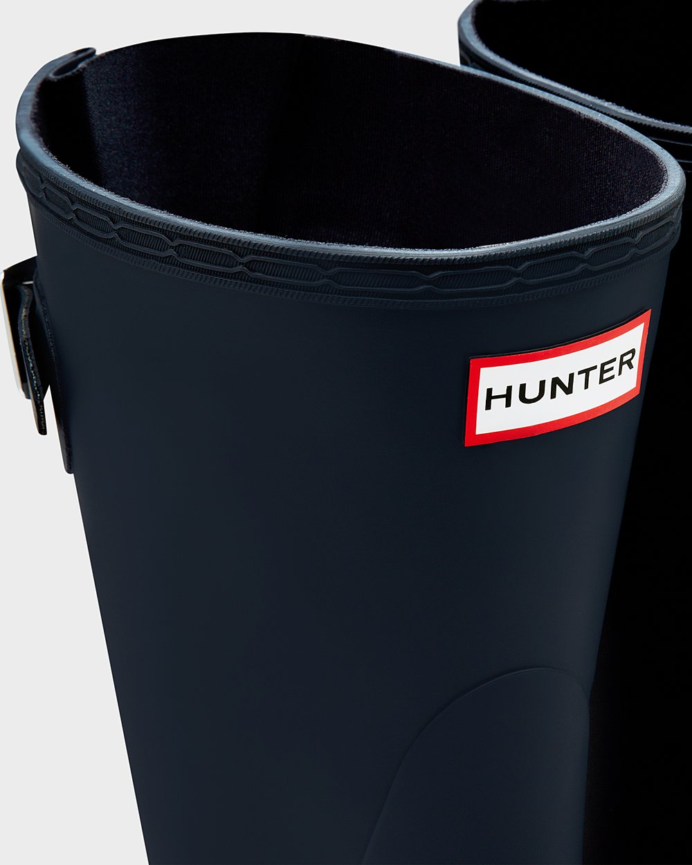 Womens Short Rain Boots - Hunter Original Back Adjustable (30KCLNAGB) - Navy